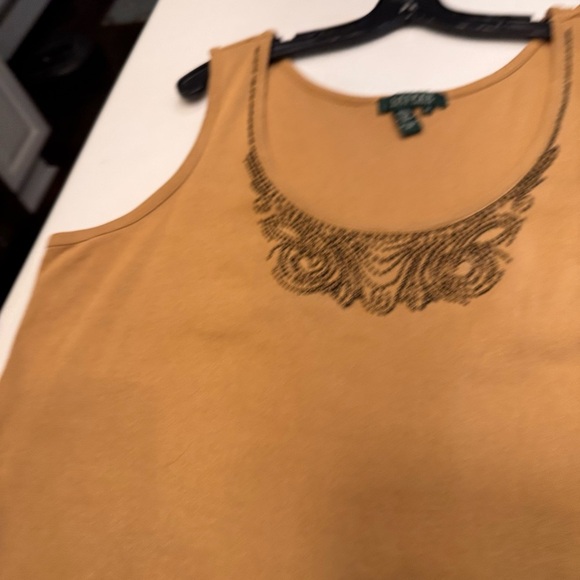 Lauren Ralph Lauren Women’s Plus Size Beaded Tank Top size 2X Brown - Picture 9 of 9